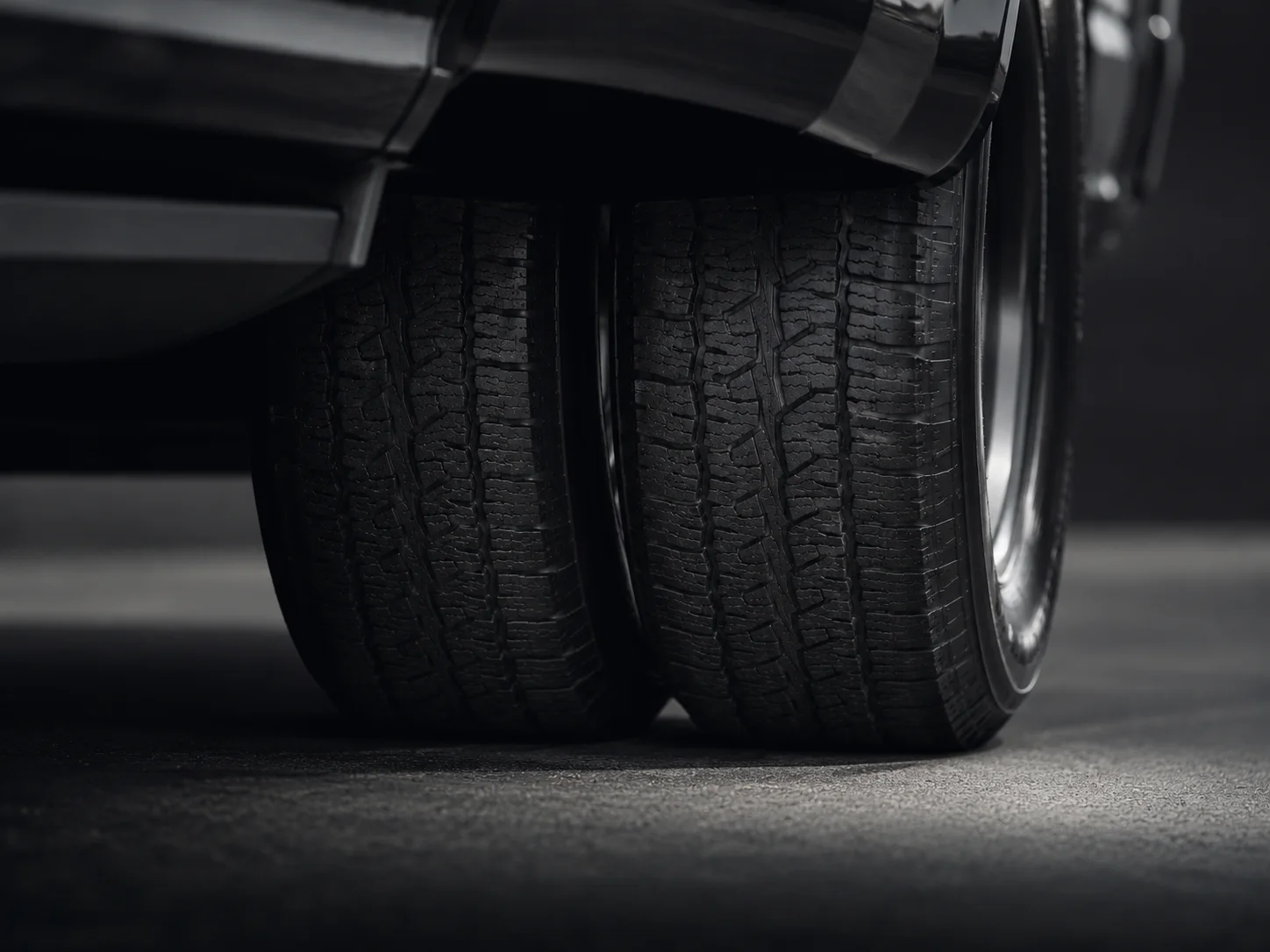 Dually rear tire detail for the 2027 Torque F 350 Dually program